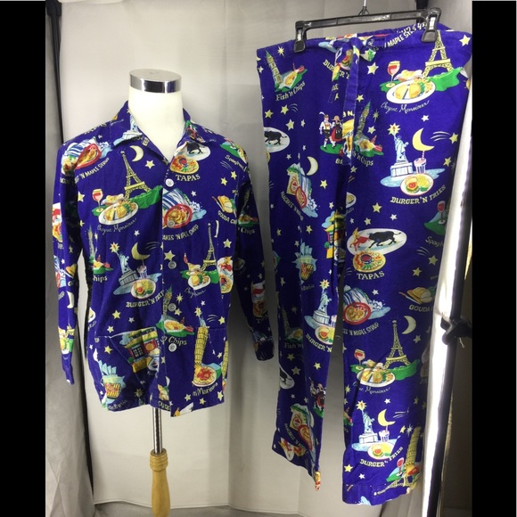 FRANKIE AND JOHNNY FLANNEL PAJAMAS TOP S/ BOTTOM L - Picture 1 of 8